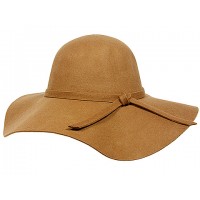 Straw Wide Brim Hats – 12 PCS w/ Wool Felt Accent - Camel - HT-HT2498CML